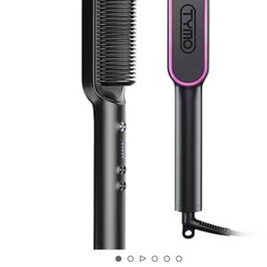 TYMO Black Hair Straightening Brush with Pink Trim